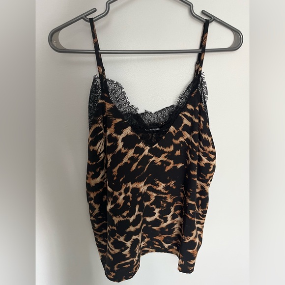 PrettyLittleThing Tops - PrettyLittleThing Animal Print Lace Cami